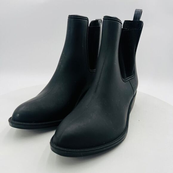 Jeffrey Campbell Havana Last Black Rubber Rain Boots Size 10 - Picture 5 of 15